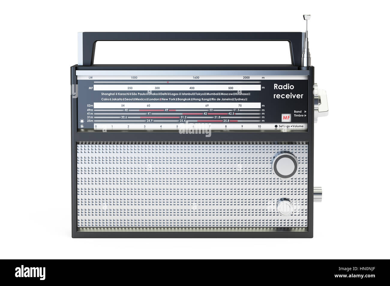 Funkempfänger, 3D-Rendering isolierten auf weißen Hintergrund Stockfoto