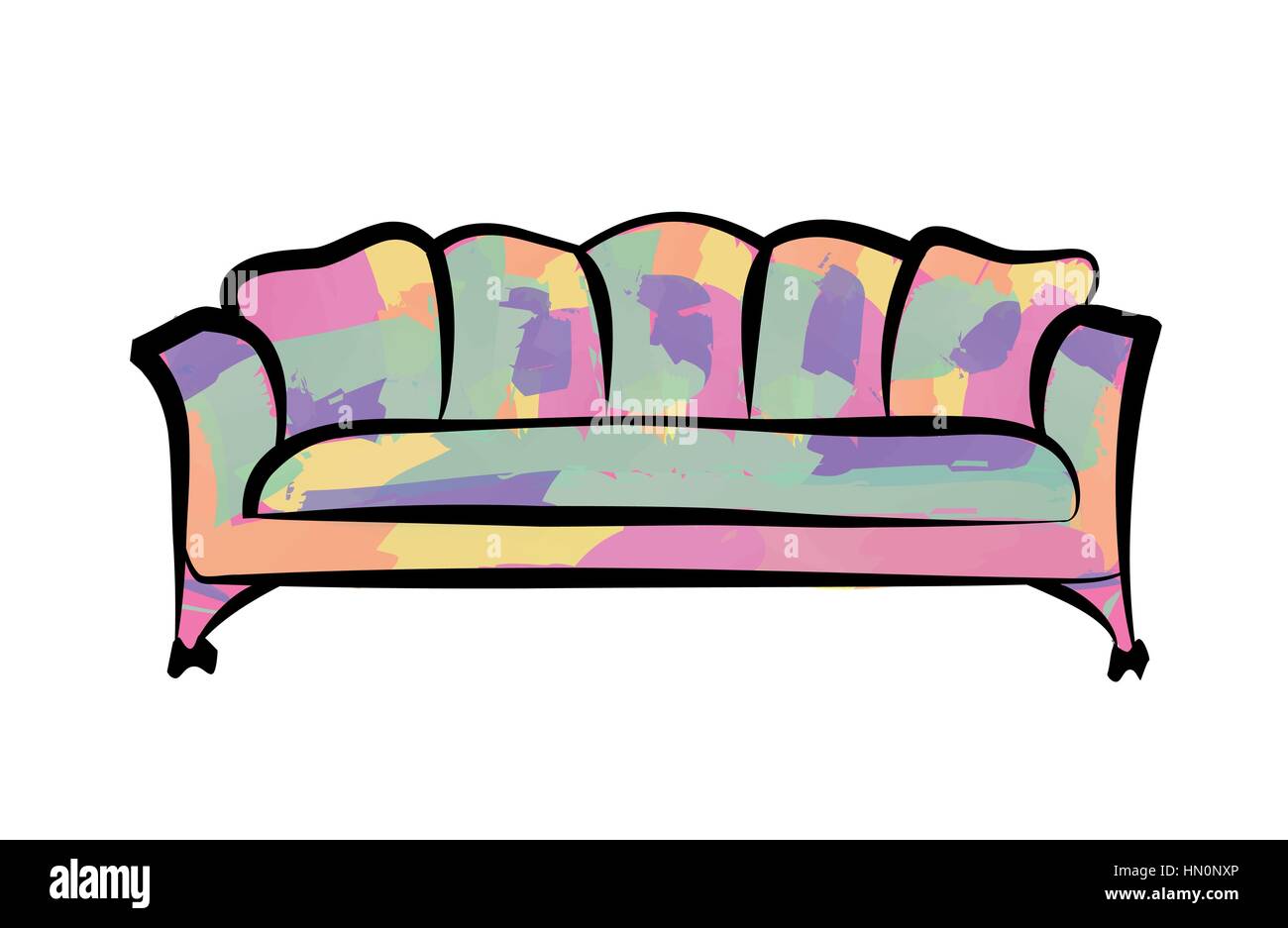 Rot Leder luxus Sofa für modernes Wohnzimmer Empfang oder Lounge einzelne Möbel Objekt design Vector Illustration Stock Vektor