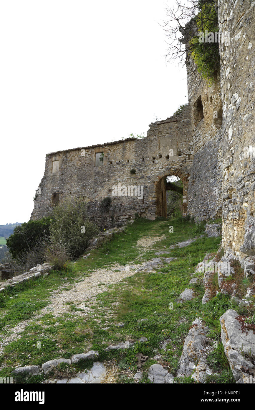 Alte Ruinen in das Dorf von Rocchette di Torri, Rieti, Lazio, Italien Stockfoto
