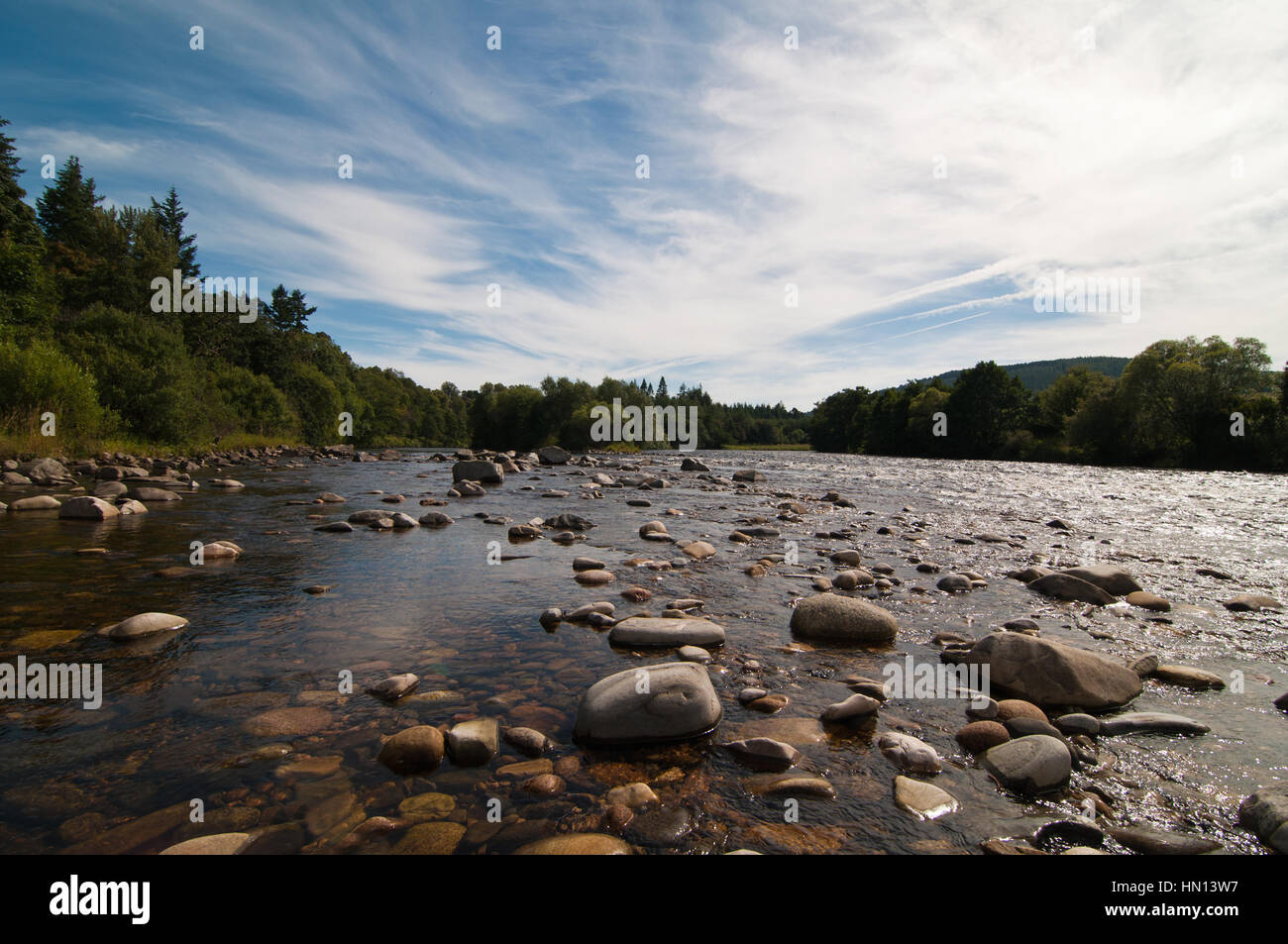 Der River Spey in Aberlour in Morayshire, Schottland Stockfoto
