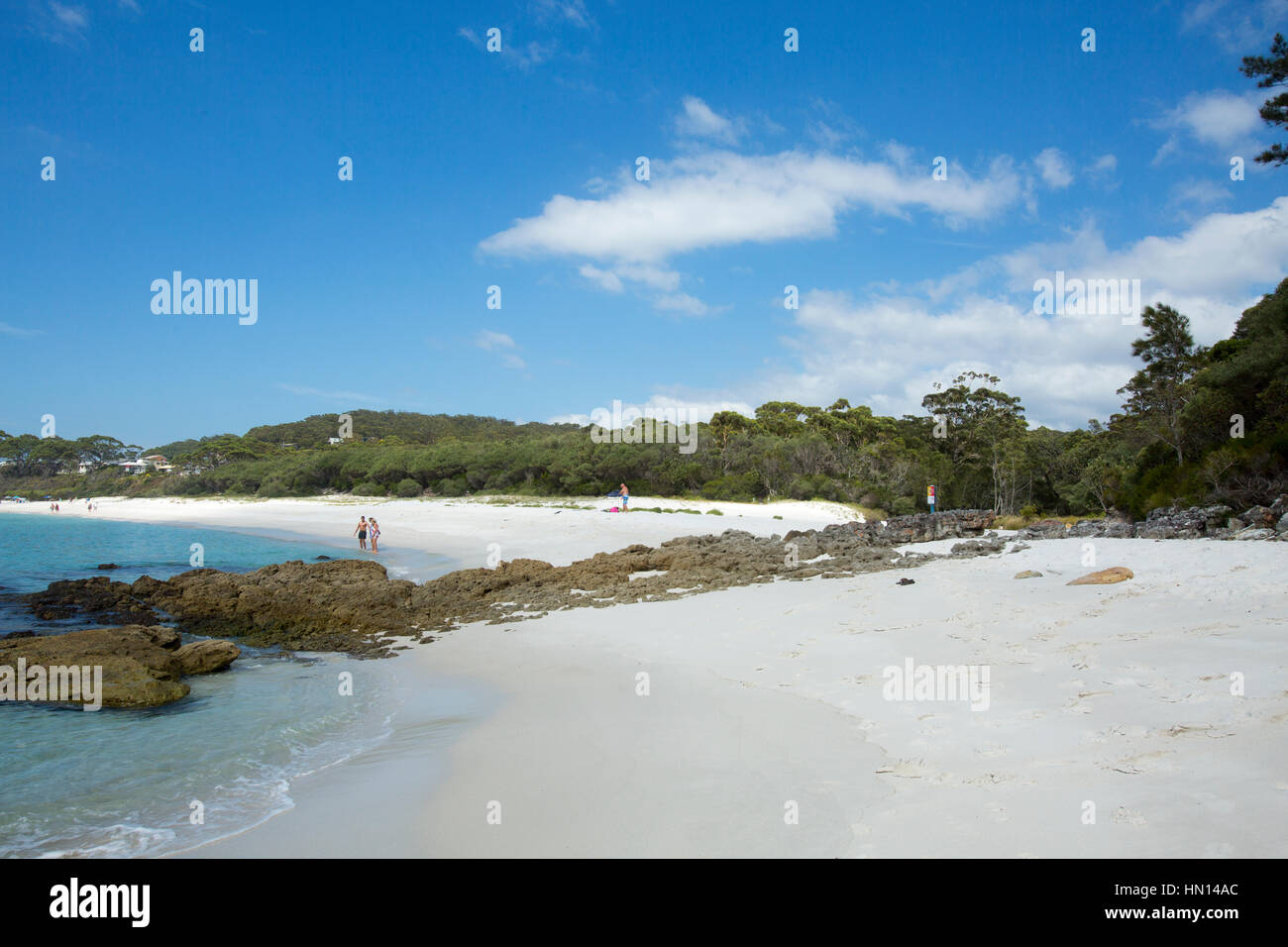 Chinamans Strand an der Süd Küste von New South Wales im Jervis Bay ist bekannt für seine weichen weißen Sand, Jervis Bay, Australien Stockfoto