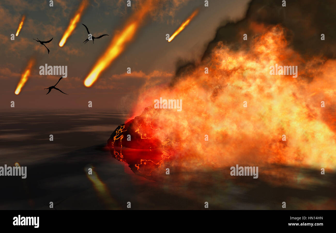 Die Kreidezeit Paläogen Aussterbeereignis. Stockfoto