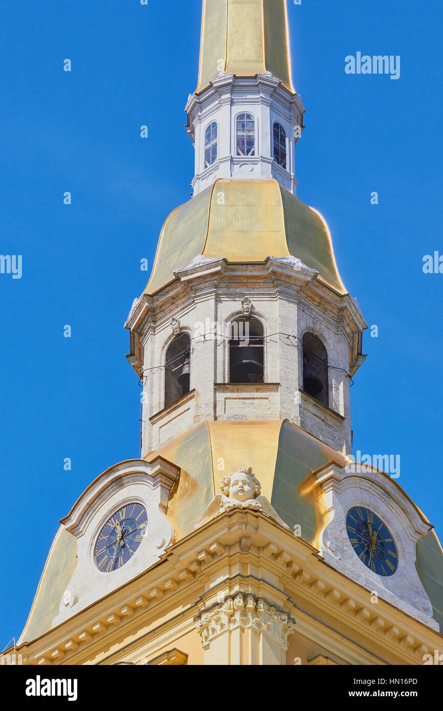 Kathedrale der Heiligen Peter und Paul Bell Tower, Peter und Paul Fortress, Petrogradskaya, St. Petersburg, Russland Stockfoto