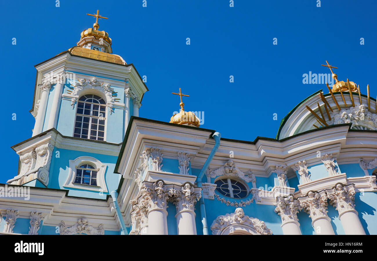 Barocke St.-Nikolaus Kathedrale, Sennaja Ploschtschad, St Petersburg, Russland Stockfoto