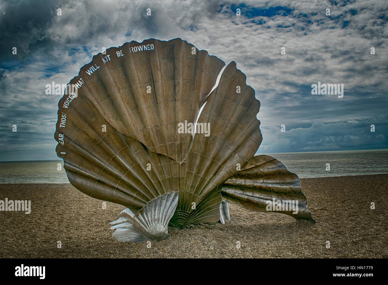 Clam Sculture, Aldeburgh, England Stockfoto