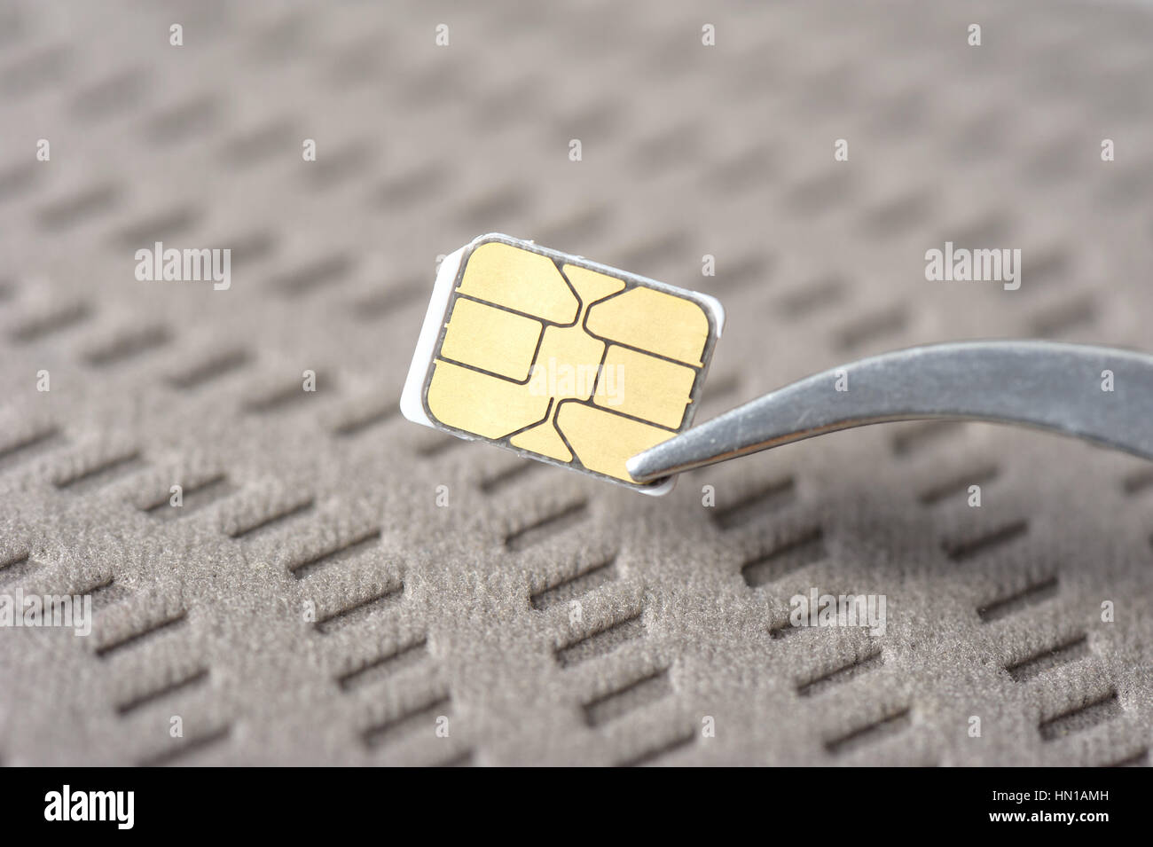 Closeup sehr kleinen Nano-SIM-Karte Stockfoto