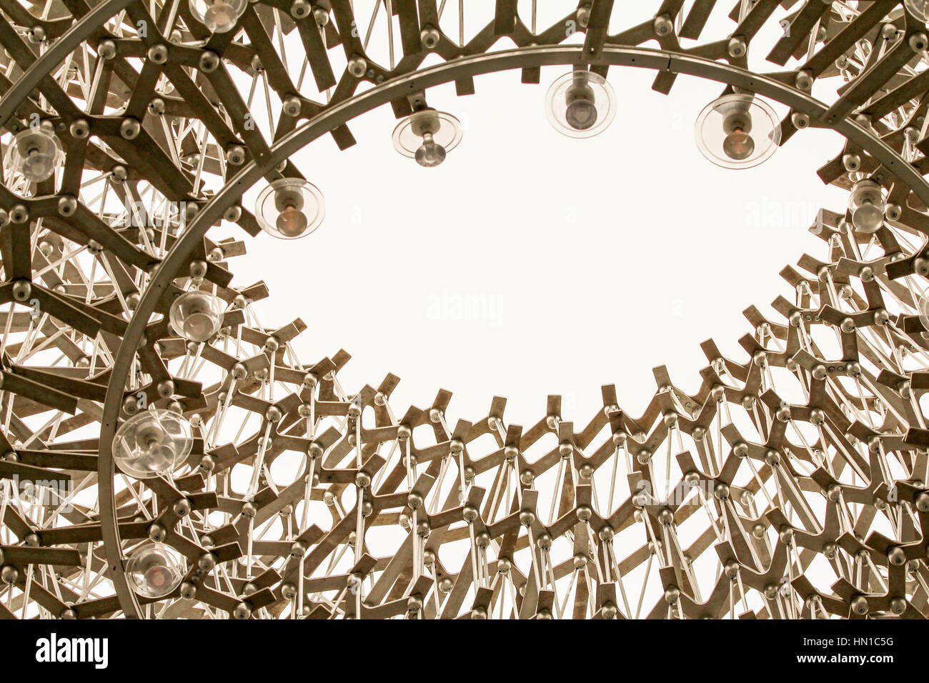 Interessante Closeup Metall Stahlbau Architektur Stockfoto