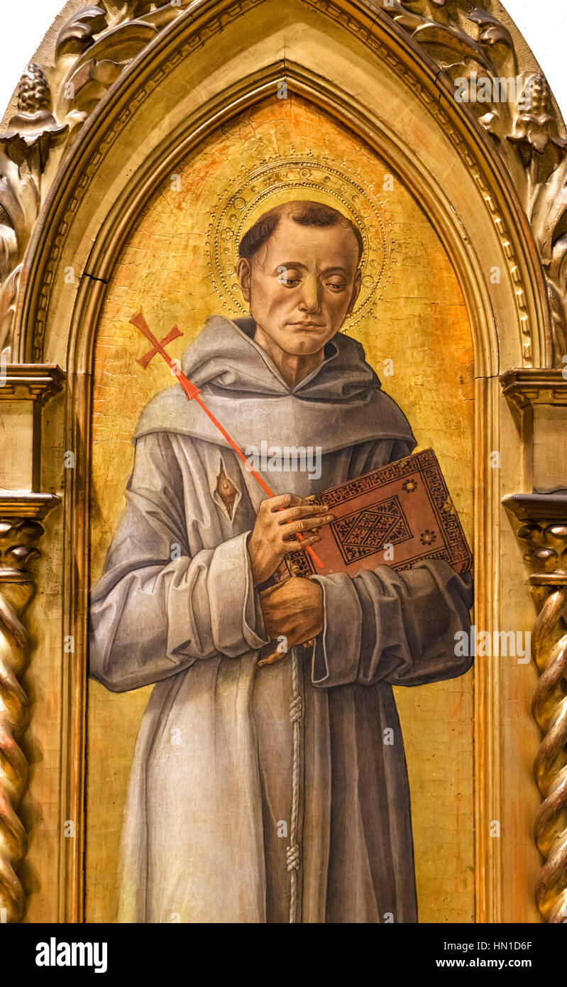 St Francis von Assisi von Bartolomeo Vivarini, Tempera und Gold auf Panel, c.1470-75 Stockfoto