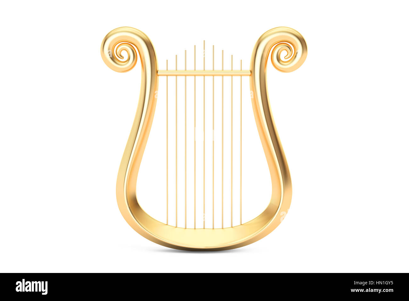 Goldene Leier, 3D-Rendering isolierten auf weißen Hintergrund Stockfoto Goldene Leier, 3D-Rendering isolierten auf weißen Hintergrund Stockfoto
