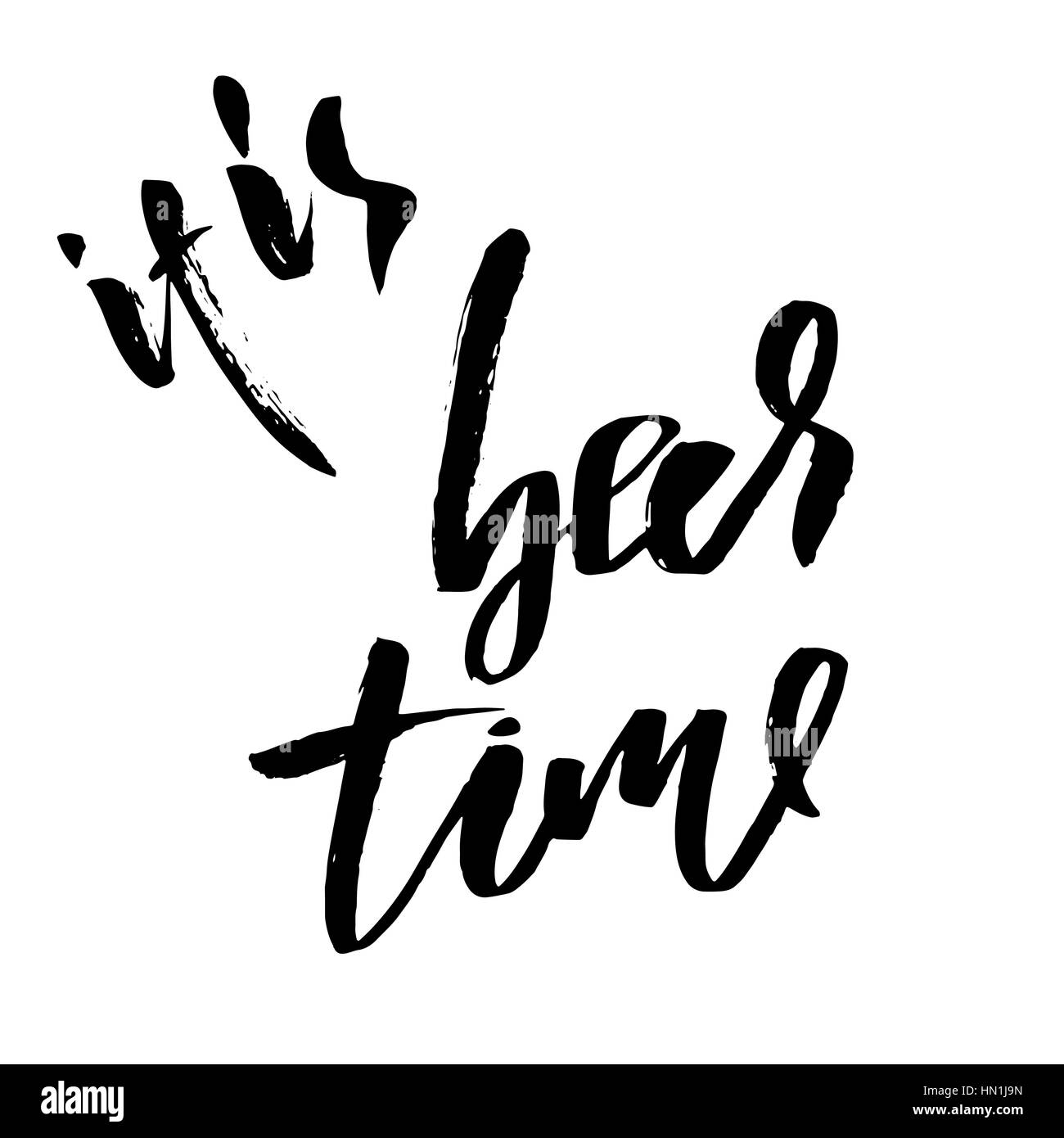Es ist Zeit, Bier. Hand-Schriftzug typografische Poster. Monochrome Vektorgrafiken. Handschriftliche Inschrift. Stock Vektor