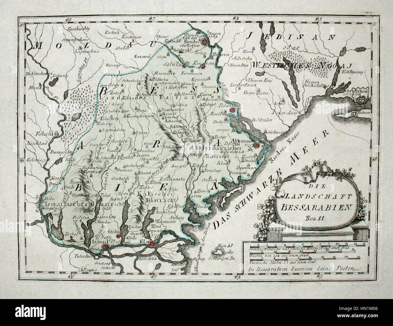 Karte von Bessarabien im Jahre 1791 von Reilly 011 Stockfotografie - Alamy