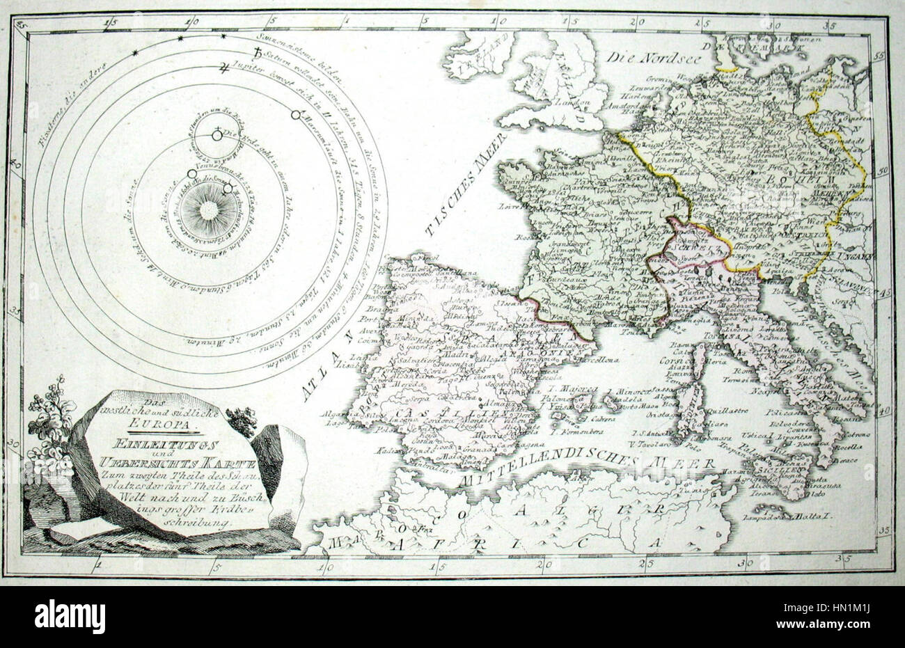 Karte von Westeuropa im Jahre 1791 von Reilly 0006 Stockfoto