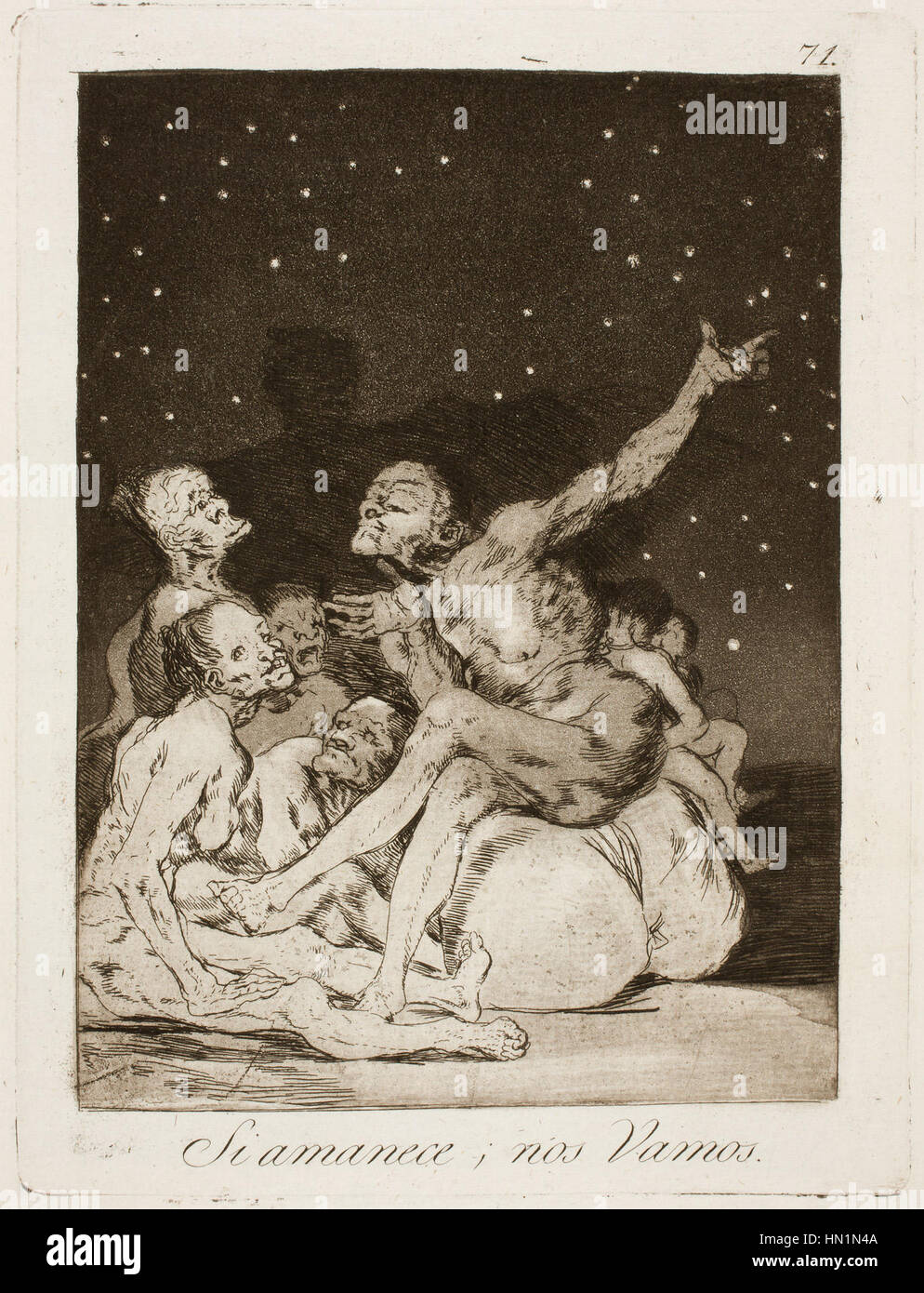 Museo del Prado - Goya - Caprichos - Nr. 71 - Si Amanece Nos Vamos Stockfoto