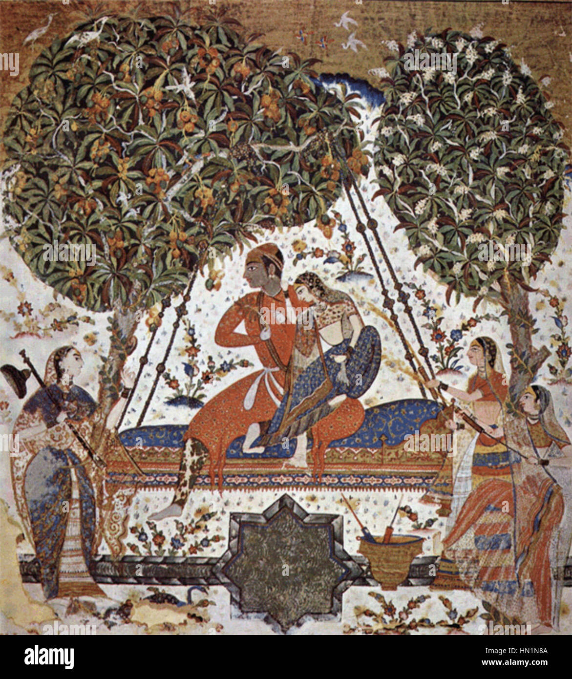 Miniaturen sind kleine, detailreiche Kunstwerke, die oft in Manuskripten oder als eigenständige Stücke verwendet werden. Diese Kunstwerke zeichnen sich durch ihre Präzision und ihre komplizierten Designs aus, die typischerweise historische, religiöse oder natürliche Objekte zeigen. Stockfoto