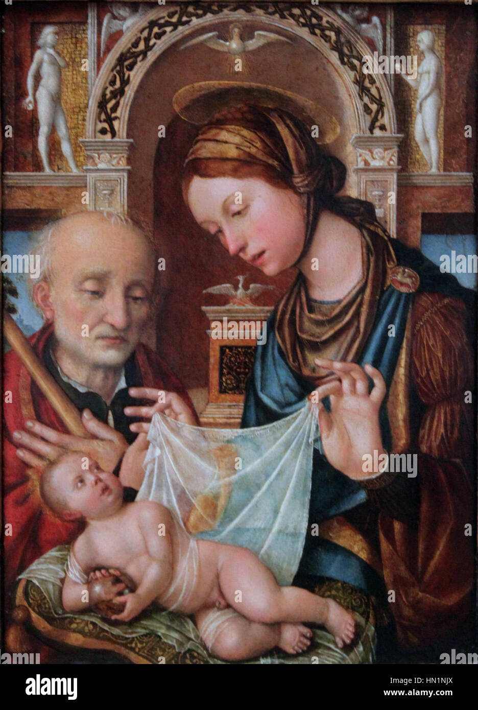 1500 de Maineri die Heilige Familie anagoria Stockfoto