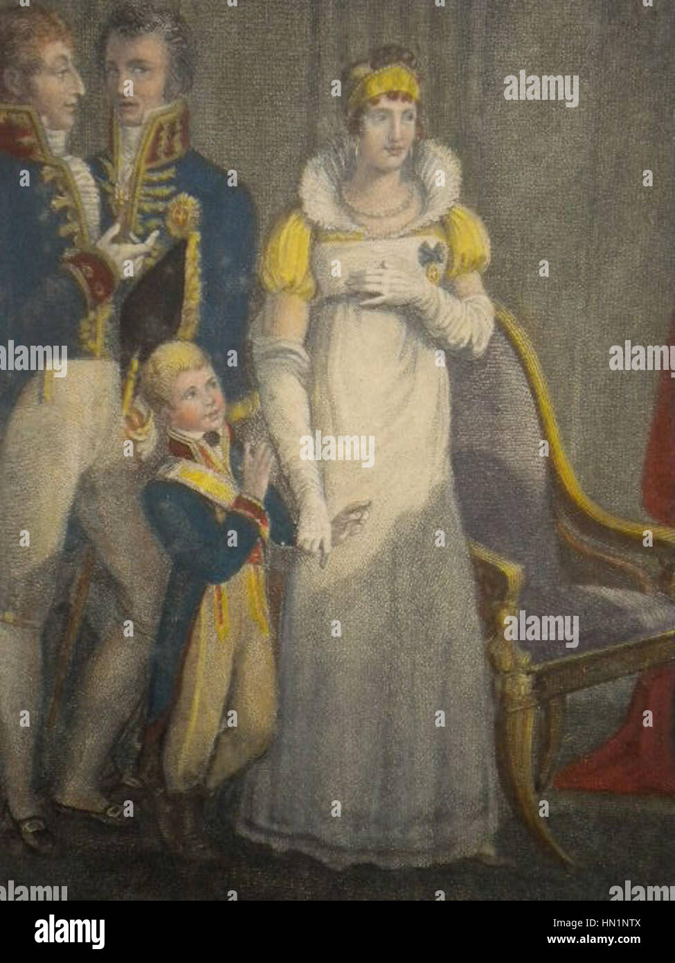 Maria Luisa von Spanien, Königin von Etrurien, Regent mit ihrem Sohn König Charles Louis im Palazzo Pitti. Stockfoto Maria Luisa von Spanien, Königin von Etrurien, Regent mit ihrem Sohn König Charles Louis im Palazzo Pitti. Stockfoto