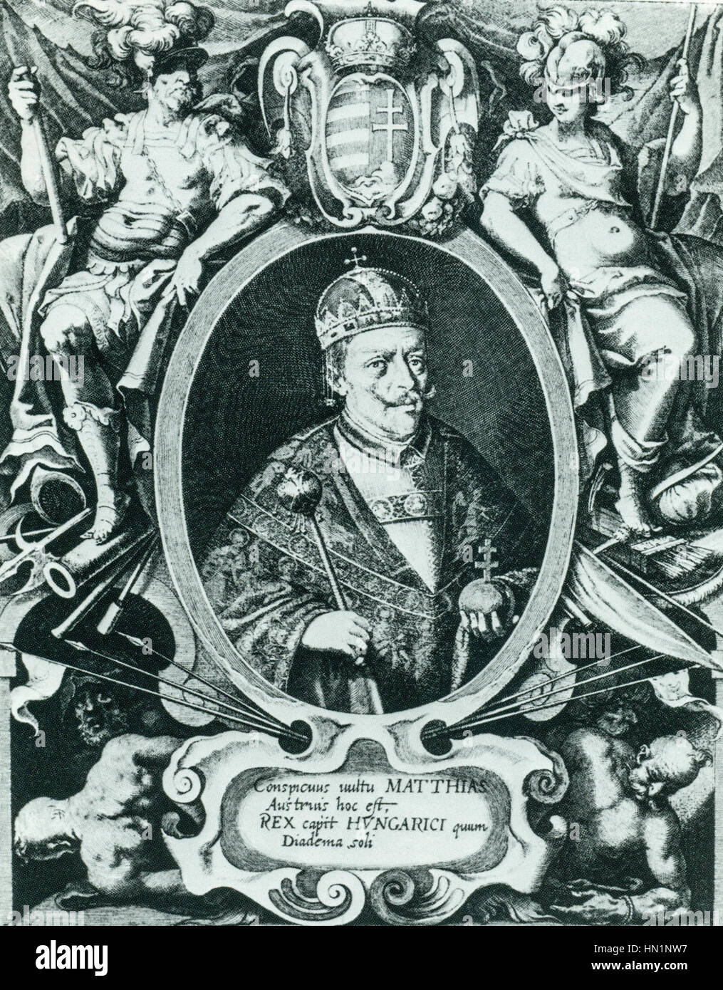 Matthias II in volle Krönung Kleid Stockfoto