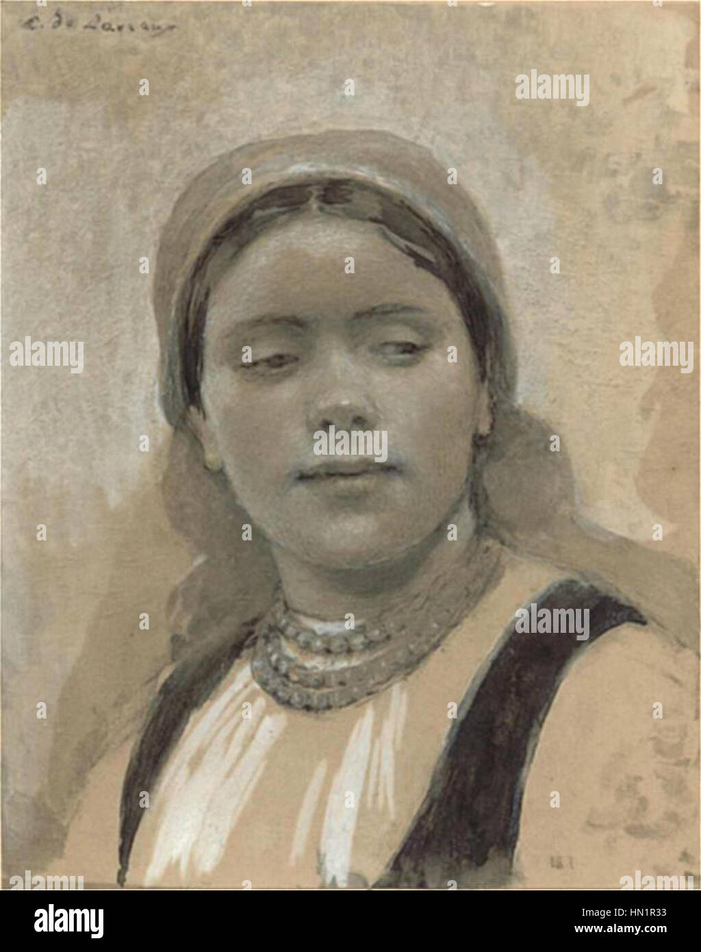 LudwikDeLaveaux.DziewczynaZBronowic.1892.ws Stockfoto