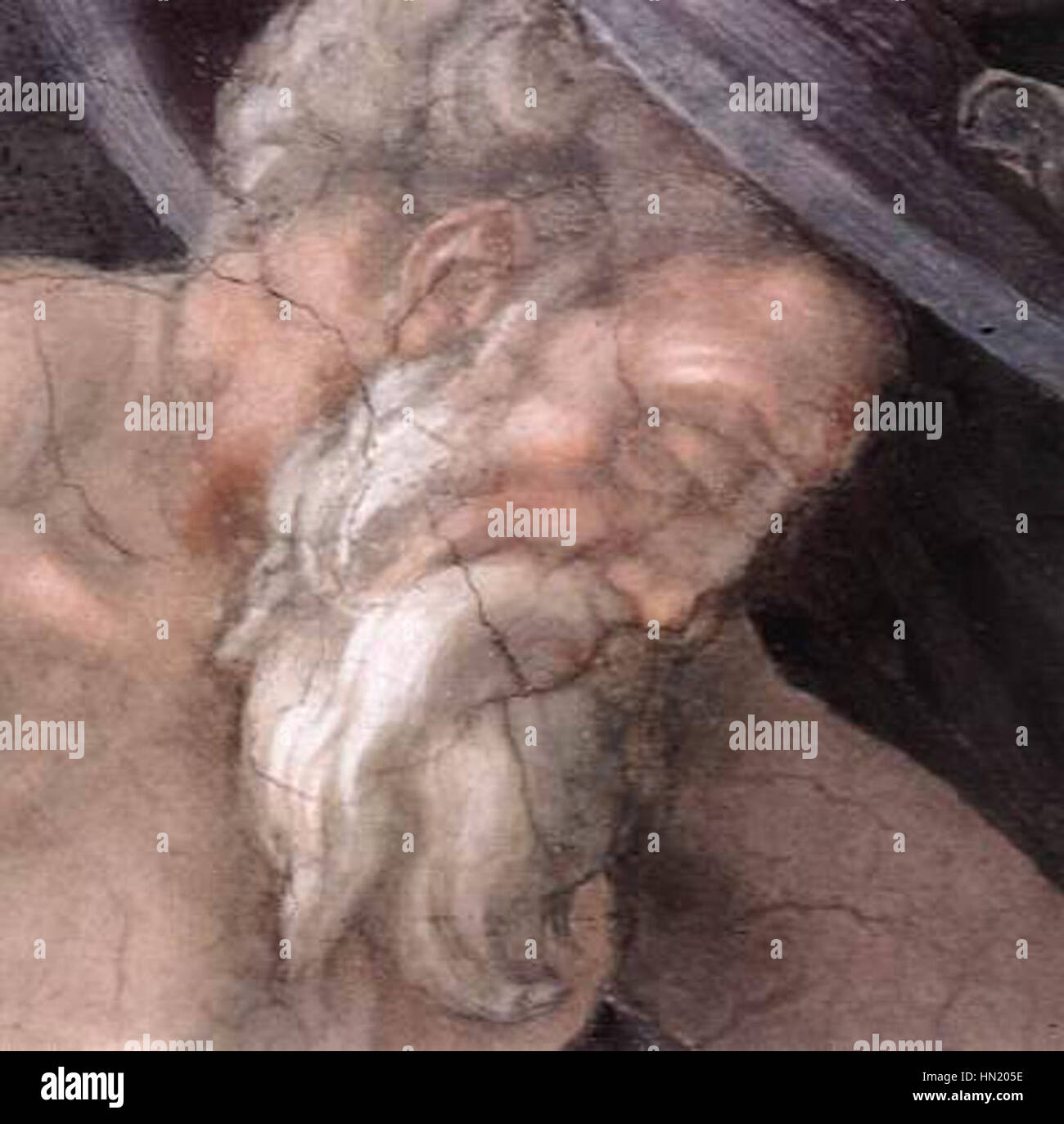 Michelangelo di Lodovico Buonarroti Simoni - Trunkenheit Noahs (Detail) - 1509 Stockfoto