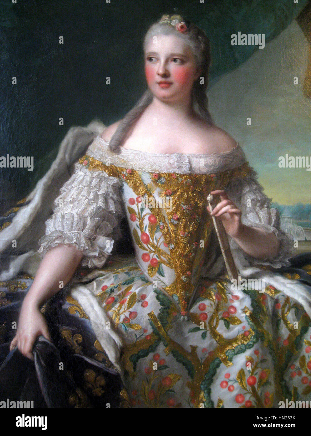 Marie Joséphine de Saxe war eine europäische Prinzessin und Ehefrau von König Karl X. von Frankreich. Bekannt für ihre edle Abstammung und ihre Rolle am französischen Hof war sie Teil des komplexen Netzwerks der europäischen Aristokratie. Ihr Leben und ihr Vermächtnis sind geprägt von ihrem Einfluss auf die königlichen Angelegenheiten Frankreichs im 19. Jahrhundert. Stockfoto
