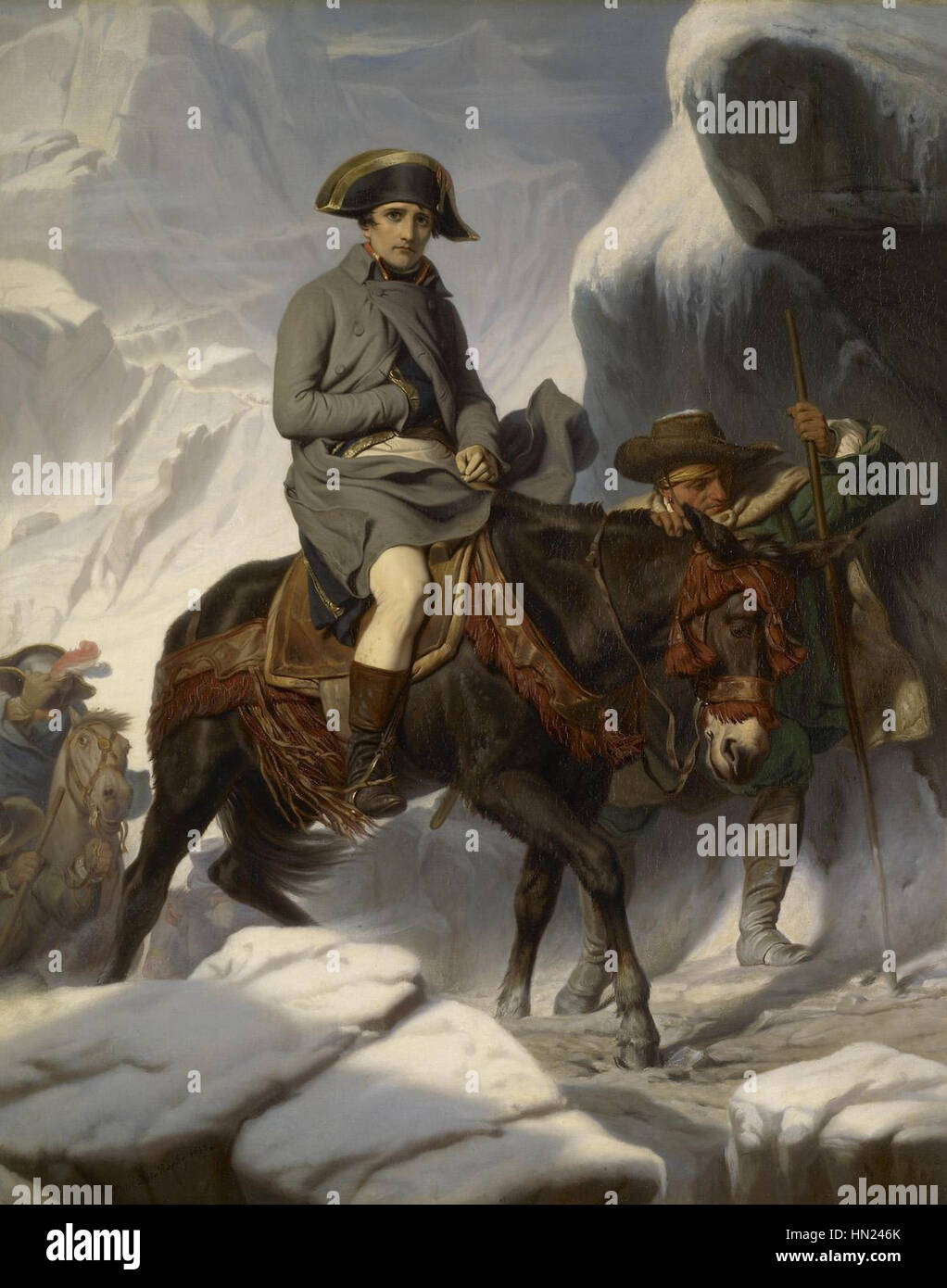 Napoleon überquert die Alpen Stockfoto