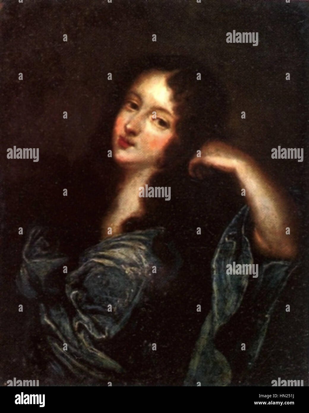 Mariakasimira, datiert 1641, ist ein historisches Kunstwerk mit der Darstellung einer Figur aus dieser Zeit. Das Gemälde bietet wahrscheinlich einen Einblick in die kulturellen und künstlerischen Themen des frühen 17. Jahrhunderts. Stockfoto