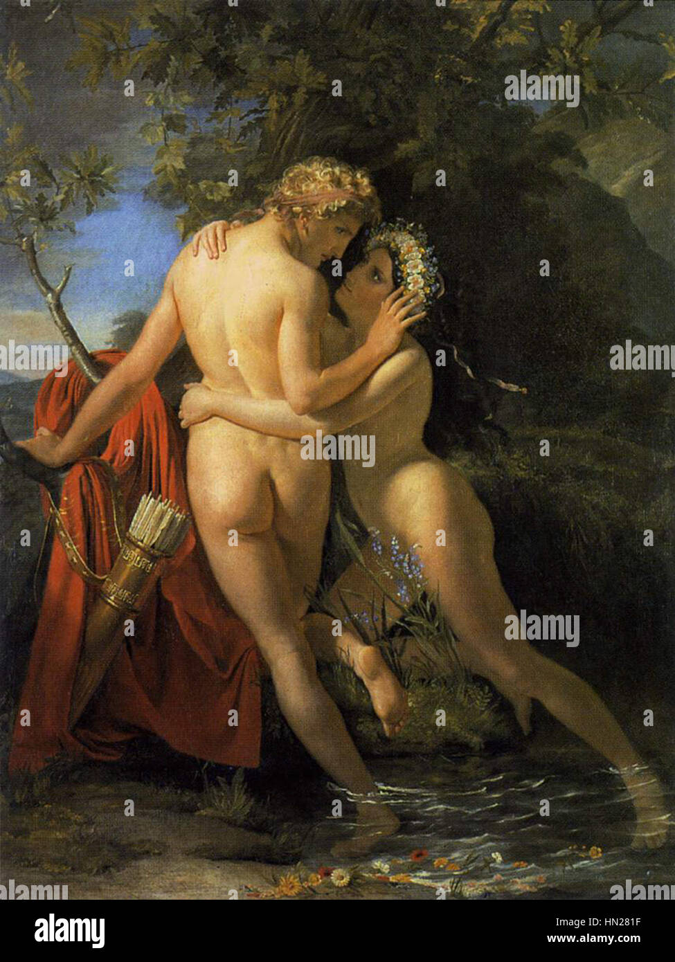 Francois Joseph abbilden der Nymphe Salmacis und Hermaphroditus Stockfoto