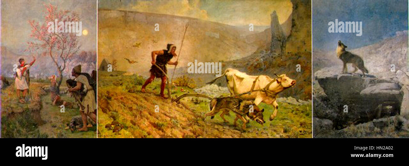 Murs Mairie Paul Vayson Tryptique de Sant-Gens Stockfoto