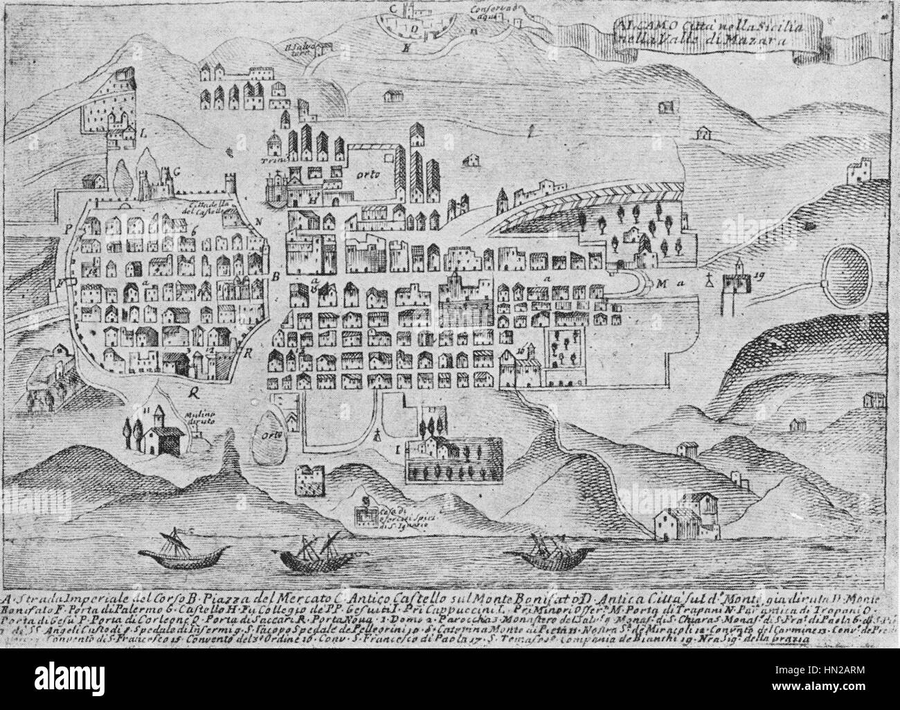 Mappa di Alcamo (1770 Stockfotografie Alamy