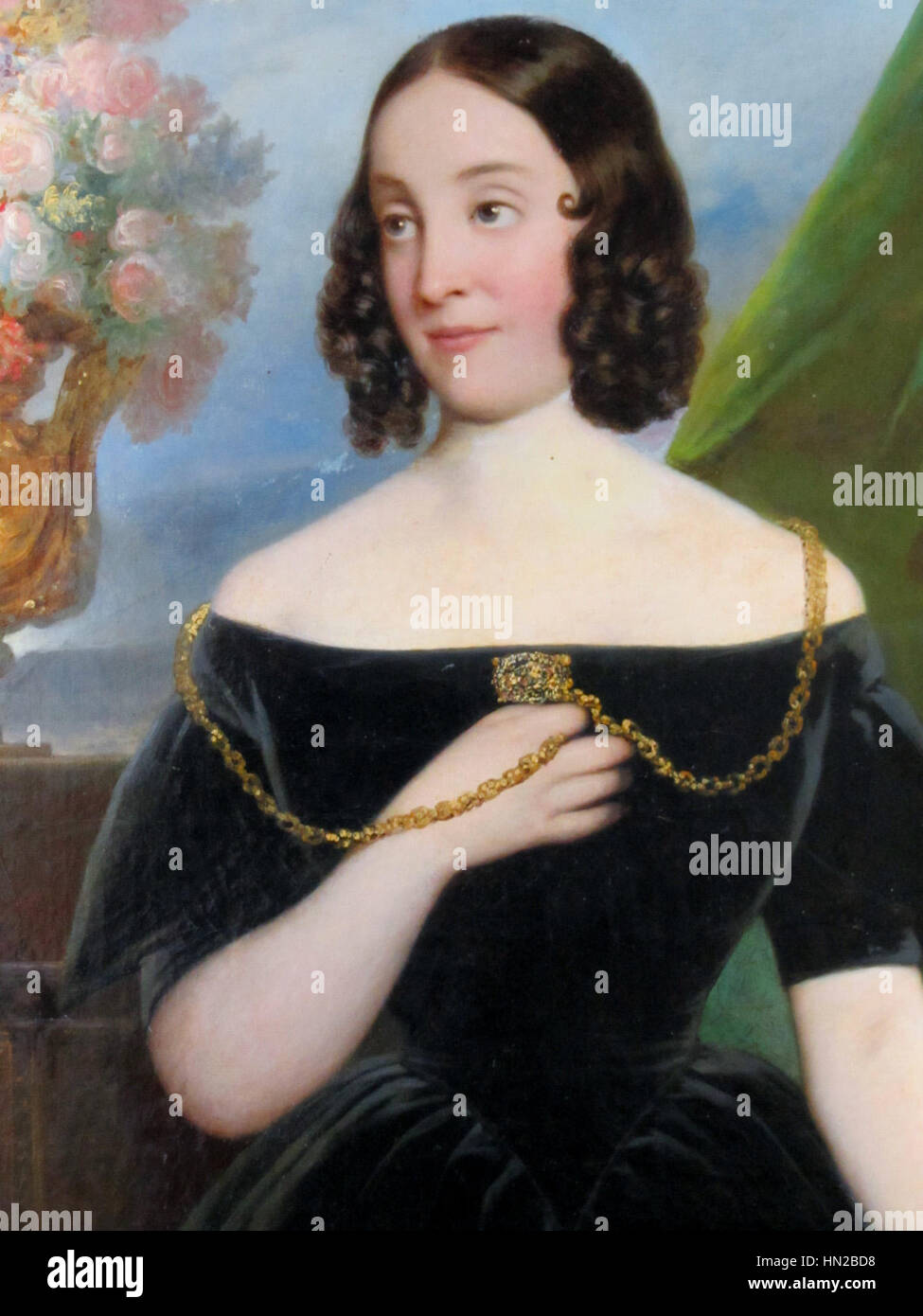 Emilia Herrera Toro von Raymond Monvoisin ist ein Porträt der chilenischen Figur Emilia Herrera Toro. Das Gemälde zeigt Monvoisins Technik, die Eleganz und würde des Motivs festzuhalten, und betont Herrera Toros raffinierte Merkmale und aristokratische Präsenz. Das Werk reflektiert Porträts aus dem 19. Jahrhundert und den Stil der formalen Darstellung. Stockfoto