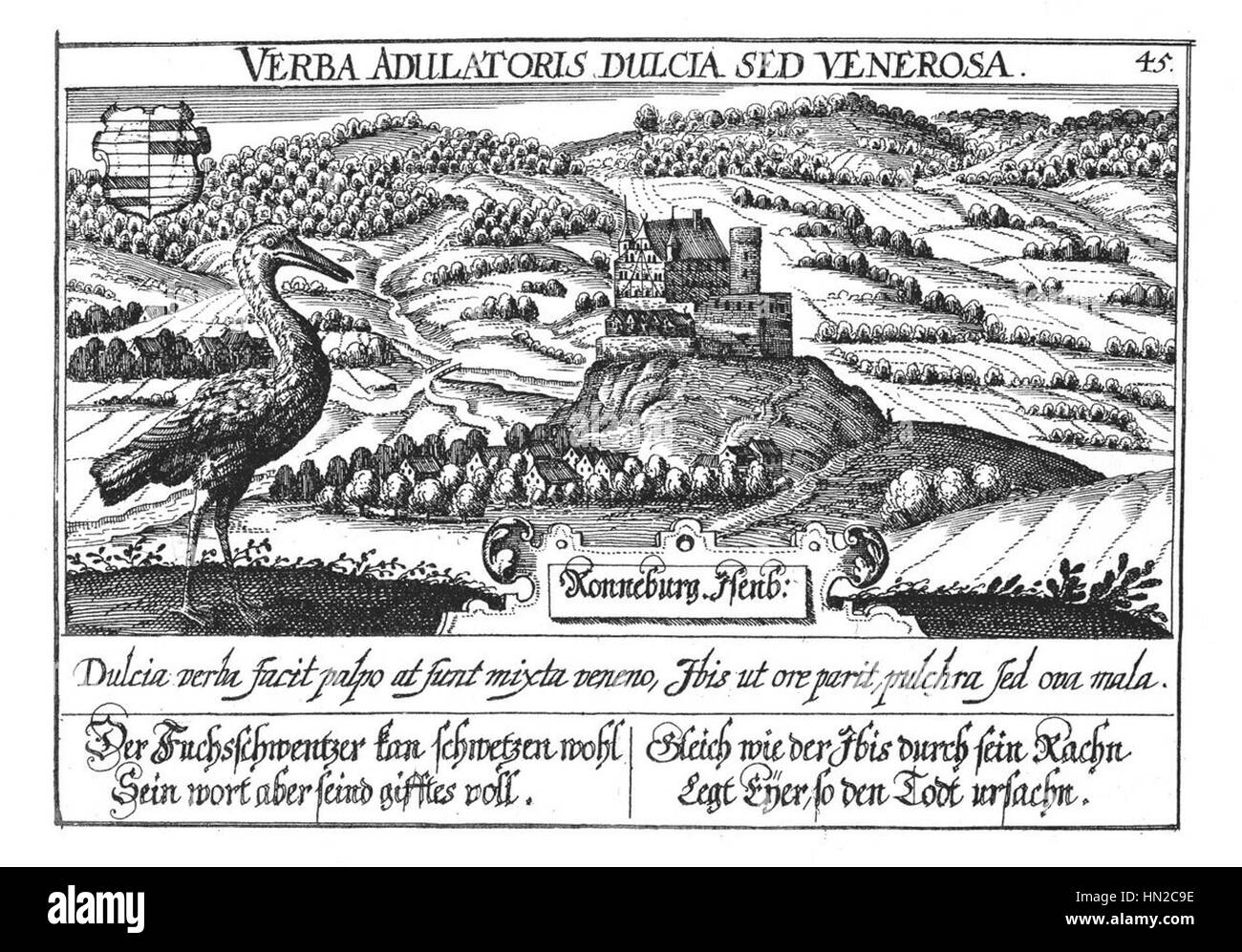 Meisner Kieser Burg Ronneburg 1631 Stockfoto