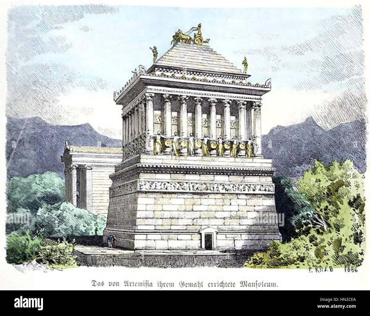 Mausoleum von Halikarnassos durch Ferdinand Knab (1886) Stockfoto