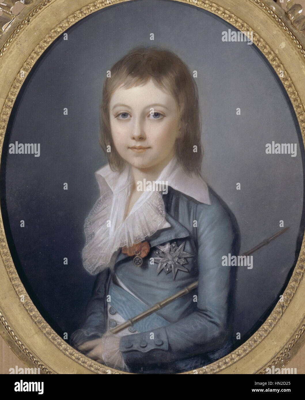 Ludwig Karl von Frankreich war der 1785 geborene Dauphin von Frankreich. Sein Porträt spiegelt seinen königlichen Status und das turbulente politische Klima des revolutionären Frankreichs wider. Das Gemälde fängt seine Jugendliche Unschuld und die Tragödie um sein Leben während der Französischen Revolution ein. Stockfoto