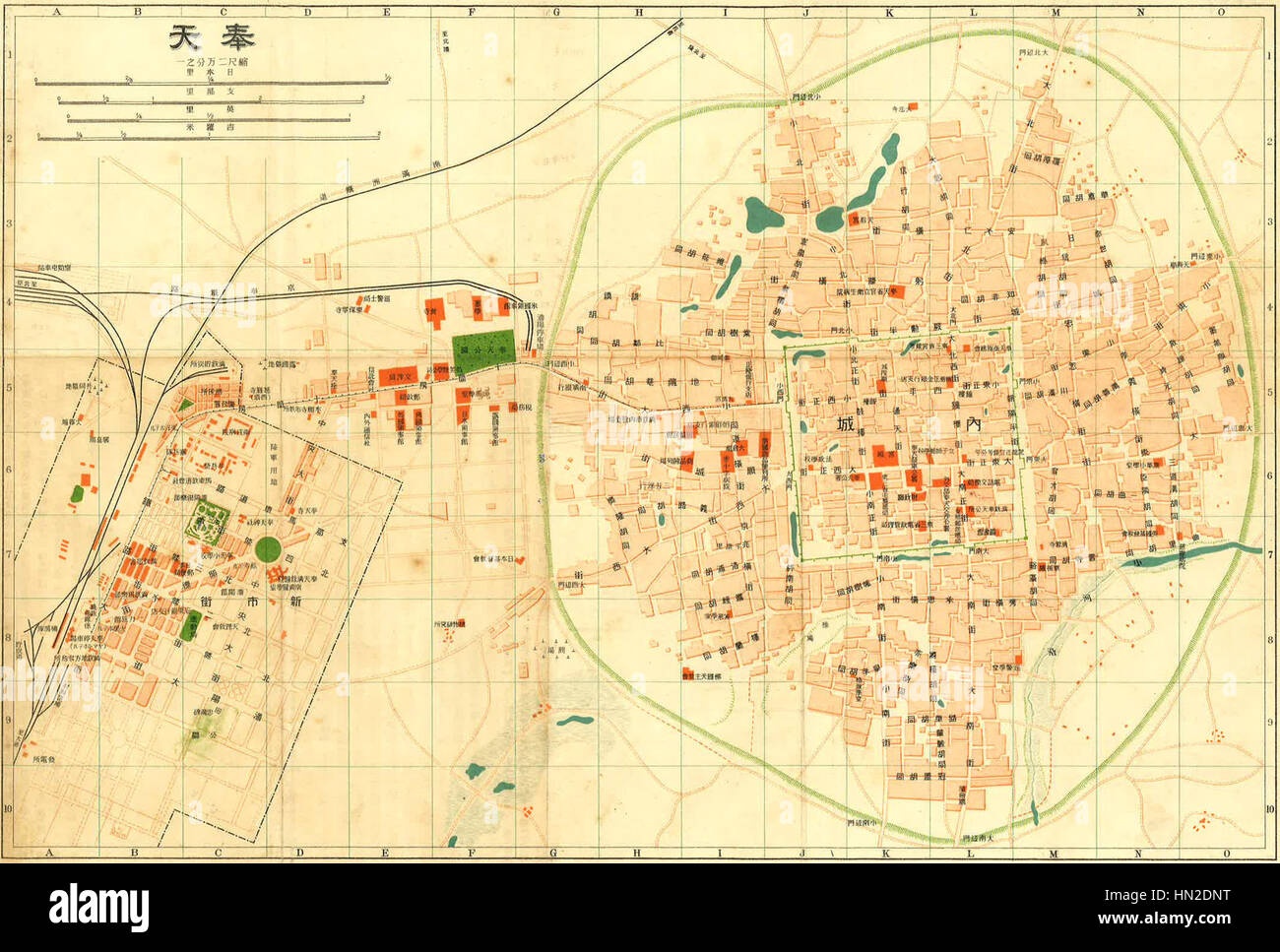 Mukden Karte 1911 Stockfoto