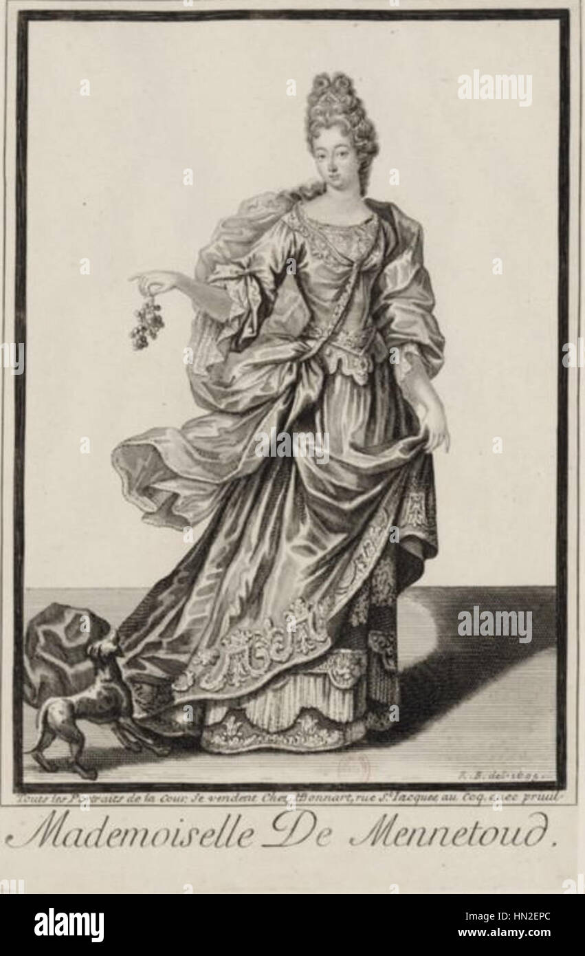 Mademoiselle de Mennetoud, de pied Stockfoto