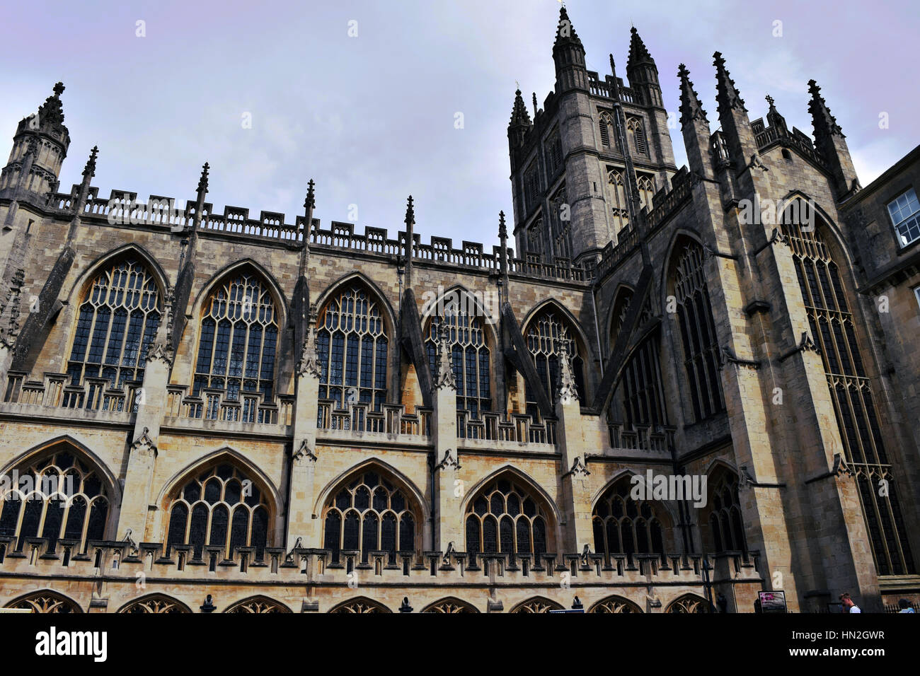 Abteikirche von Bath, Bath, UNESCO-Weltkulturerbe, Avon und Somerset, England, Vereinigtes Königreich, Europa Stockfoto