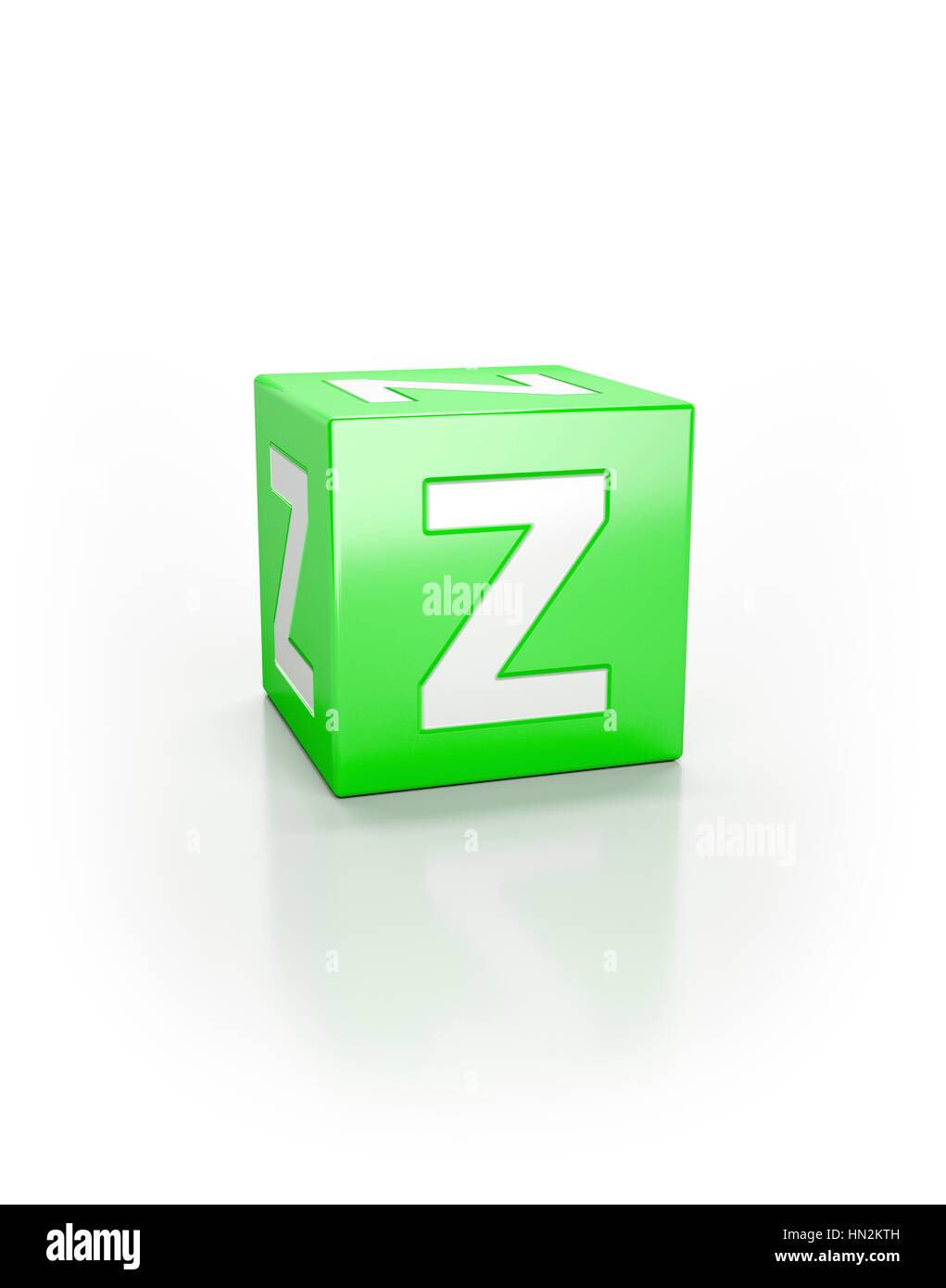 Grüne Würfel mit Buchstaben Z. Stockfoto
