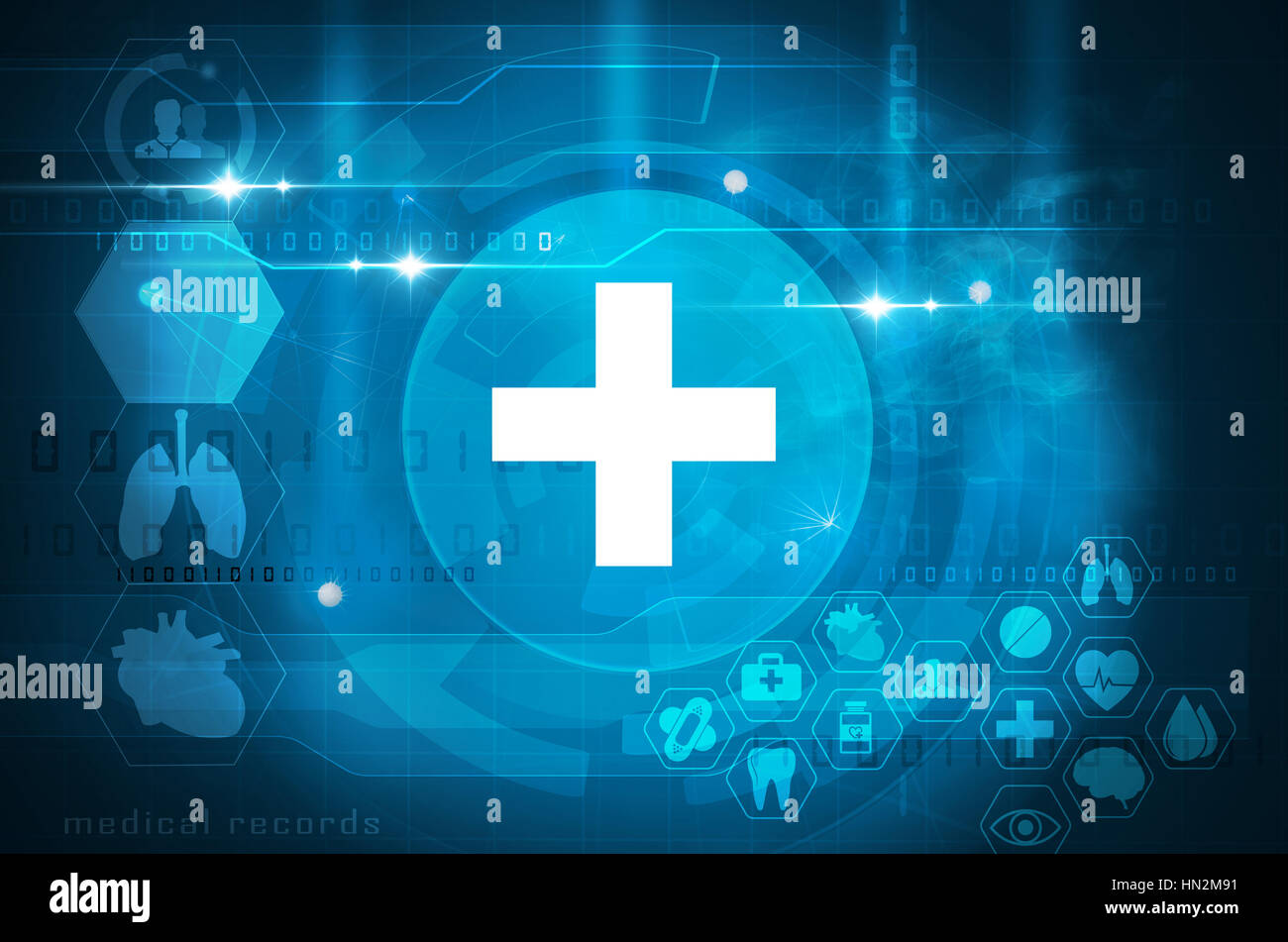 futuristische Gesundheitswesen Schnittstelle Stockfoto