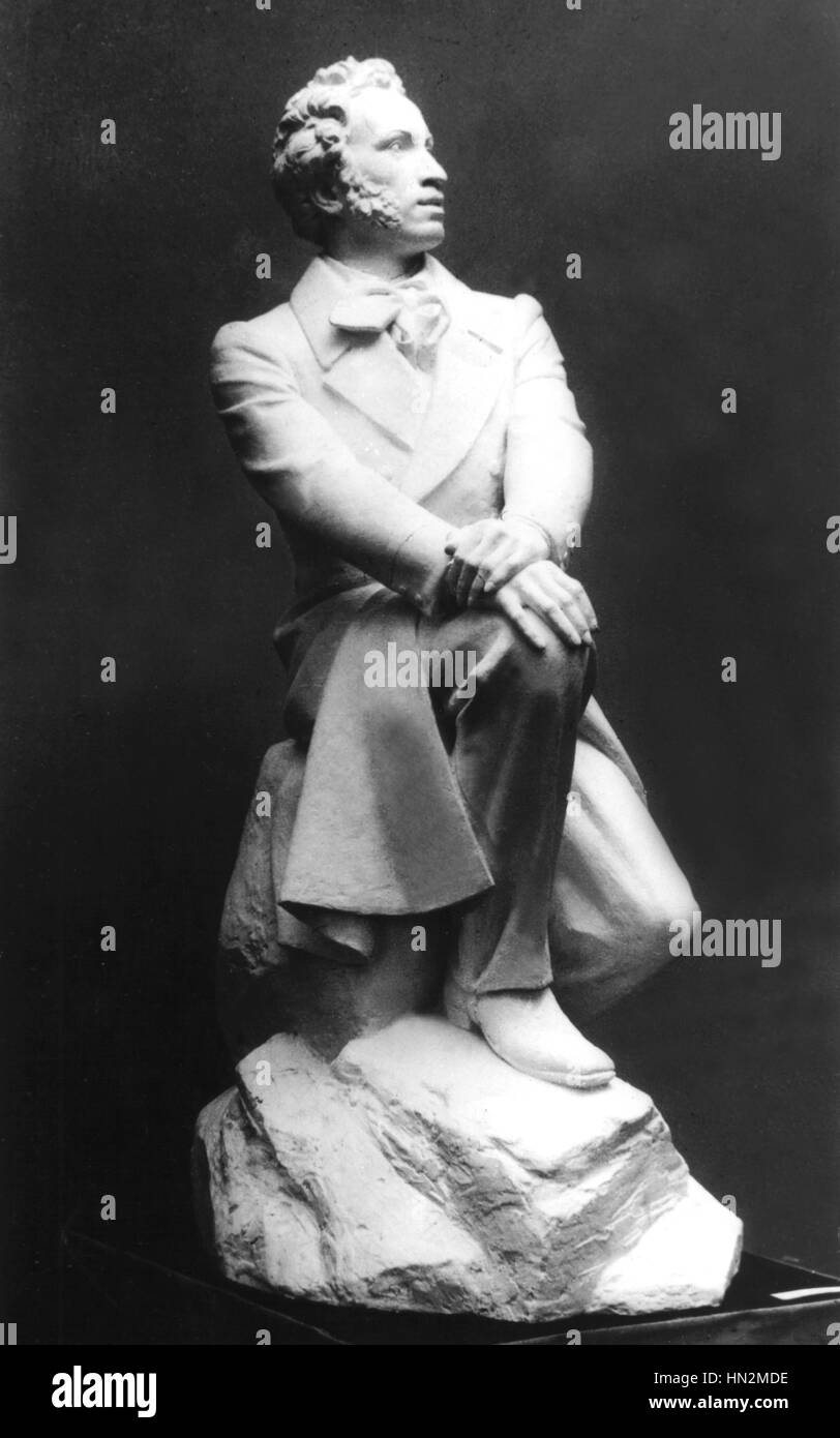 Skulptur, Alexander Pushkin (1799-1837) 19. Jahrhundert Russland darstellt Stockfoto