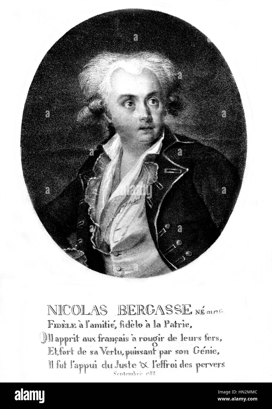 Porträt von Nicolas Bergasse (1750-1832) 18. Frankreich - französische Revolution von 1789 Paris. Carnavalet-Museum Stockfoto