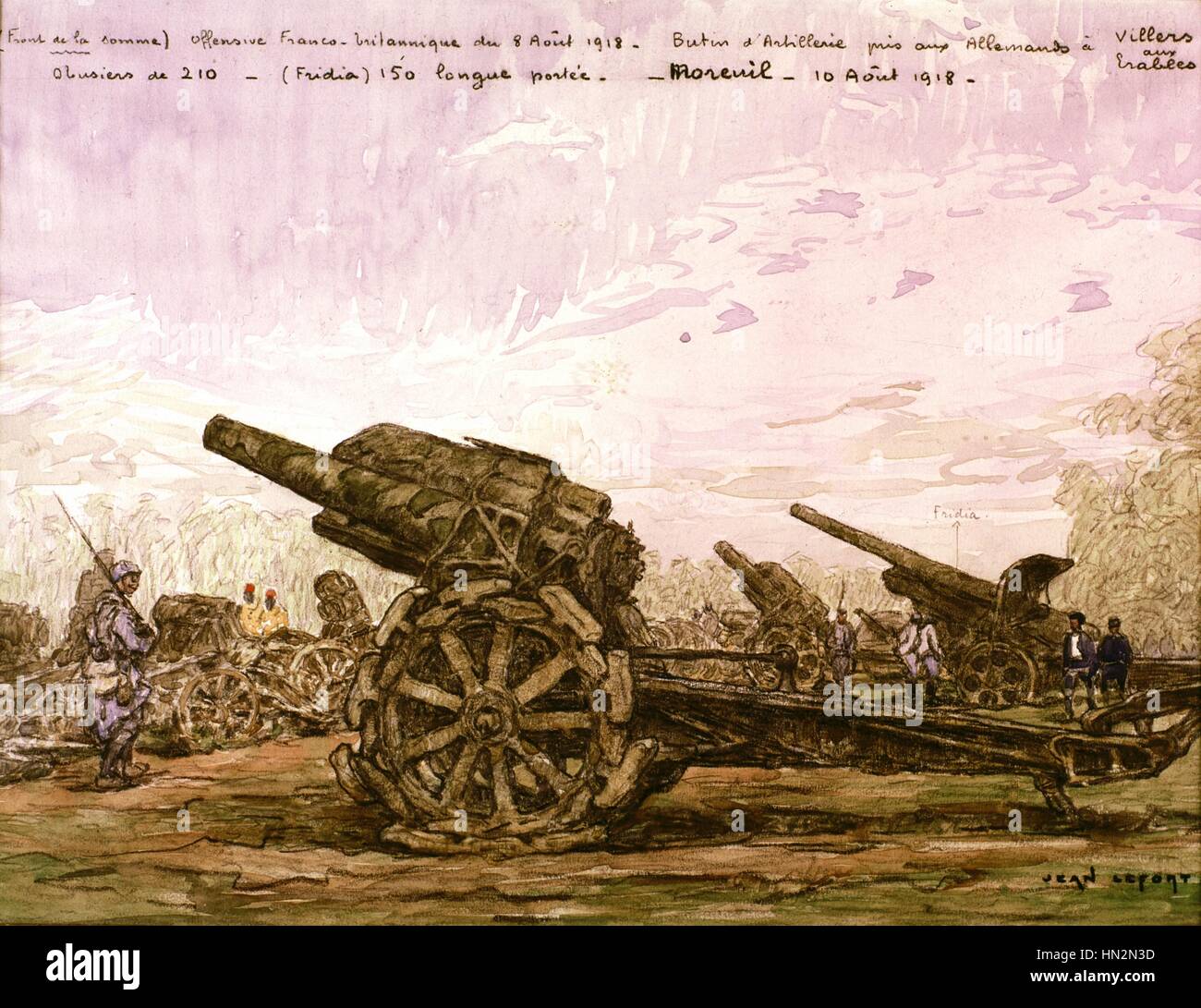Jean Lefort (1875-) The Somme Front August 1918 Frankreich, Weltkrieg Stockfoto