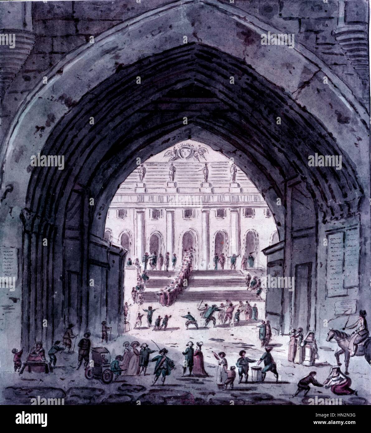 Lallemand, Gerichte ehemaligen Tür der Rechtswissenschaftlichen Paris Frankreich, 1783 Privatsammlung Stockfoto