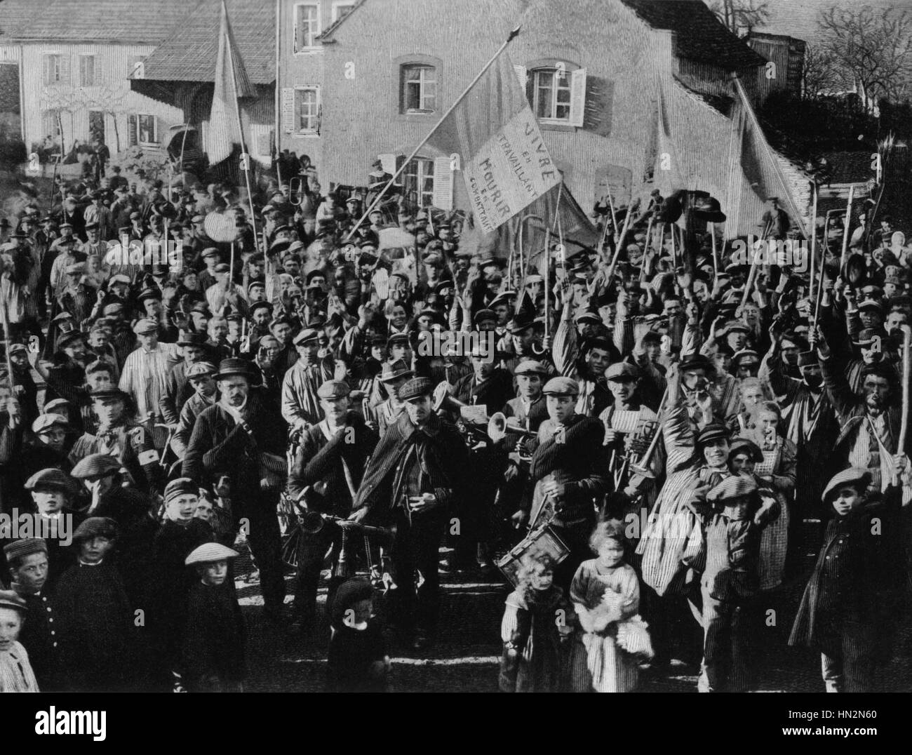 Generalstreik in das Departement Doubs, Frankreich Dezember 1899 Stockfoto