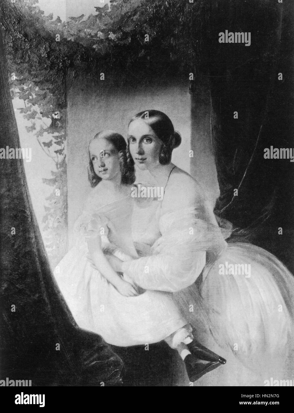 Alexander Pushkin Leben (1799-1837) Idalie Poletika und ihre Tochter 19. Jahrhundert Russland Stockfoto