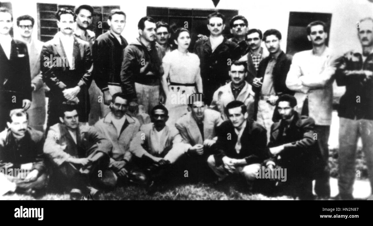 Fidel Castro und seine Gefährten in Mexiko-Stadt, nachdem sie aus Kuba 1953 vertrieben worden sind Stockfoto