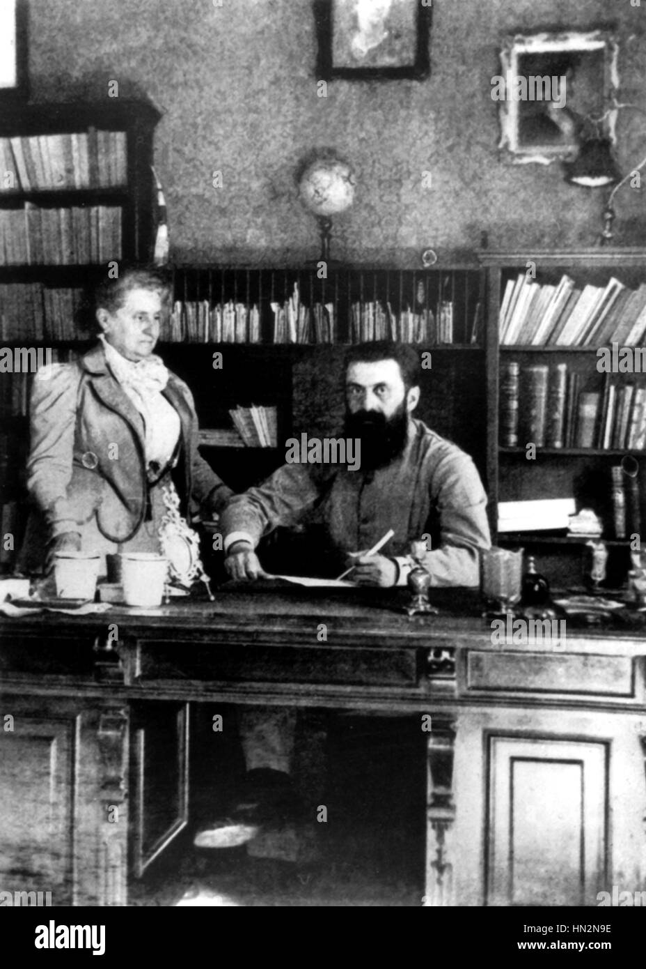 Theodor Herzl mit seiner Mutter des 19. Jahrhunderts Zionismus Stockfoto