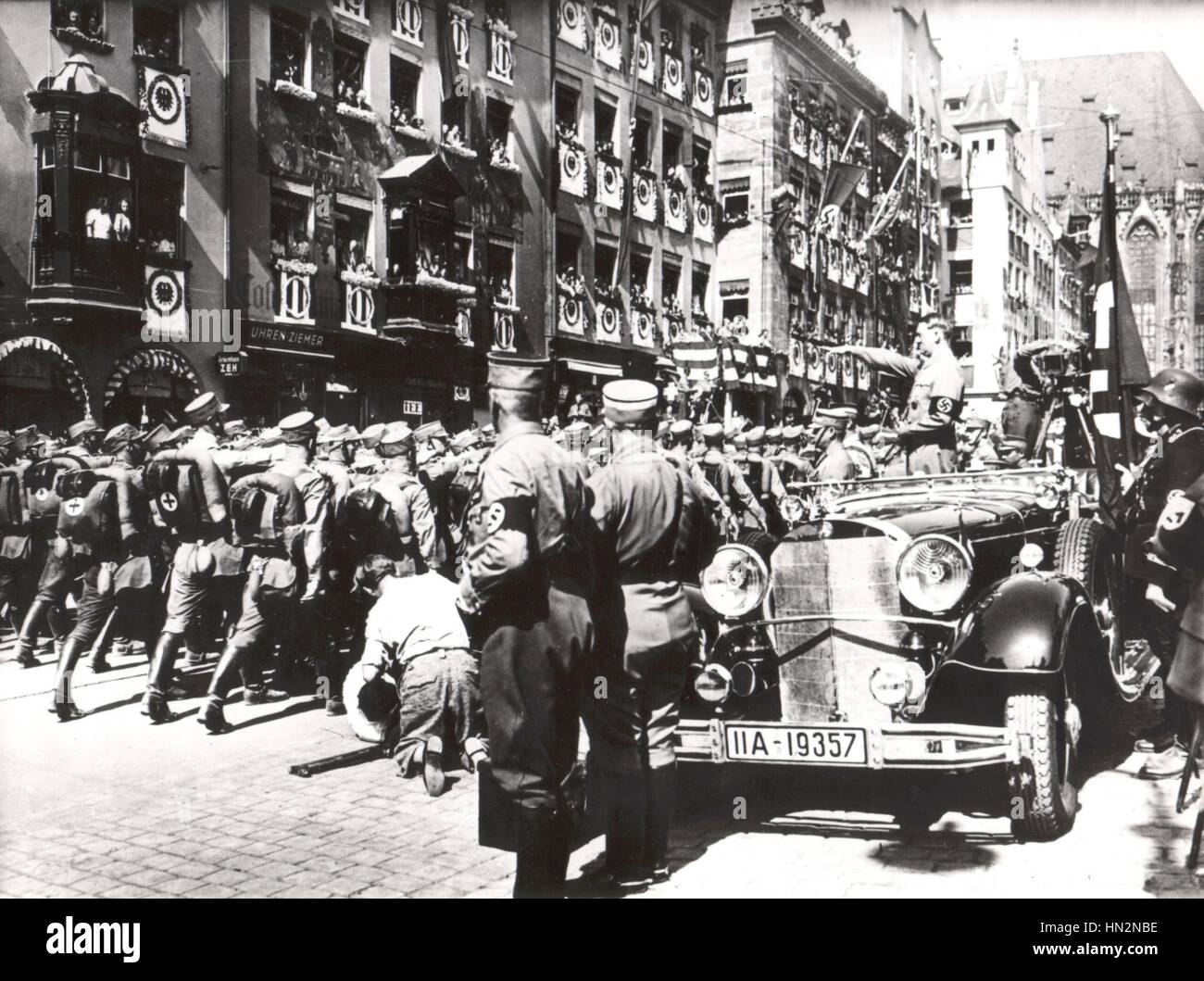 Nürnberg-Kongress. Hitler begrüßte seine Truppen September 1934 Deutschland Stockfoto