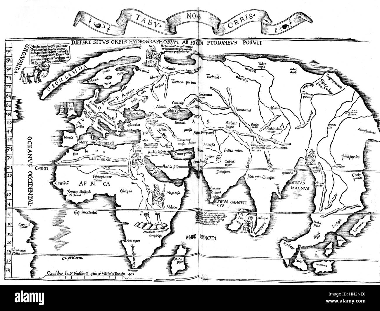 Karte des 16. Jahrhunderts neue Welt Stockfoto