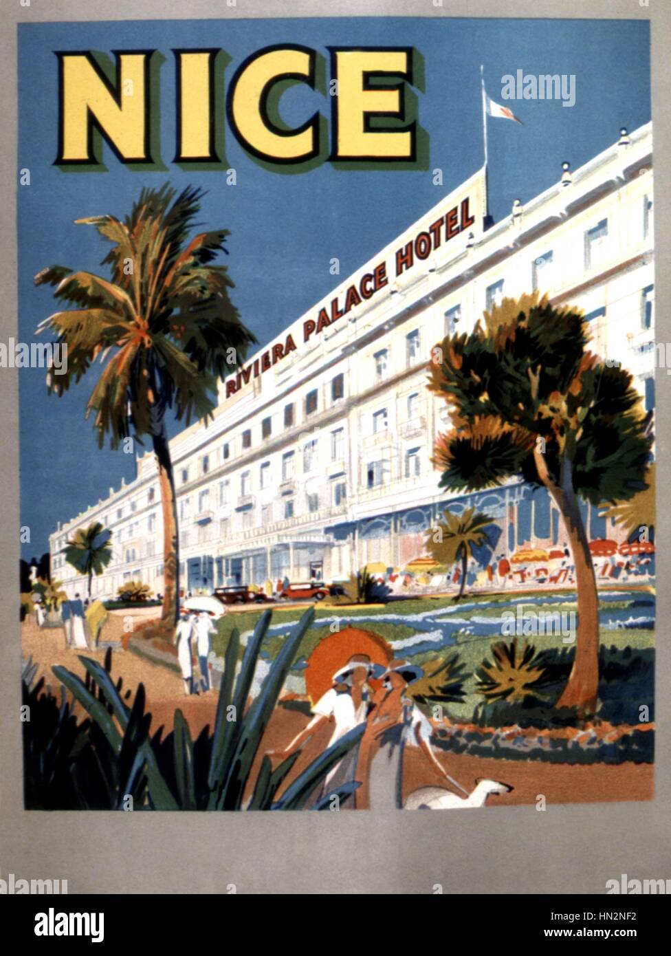 Werbeplakat für Nizza Riviera Palace Hotel France c.1920-1925 Stockfoto