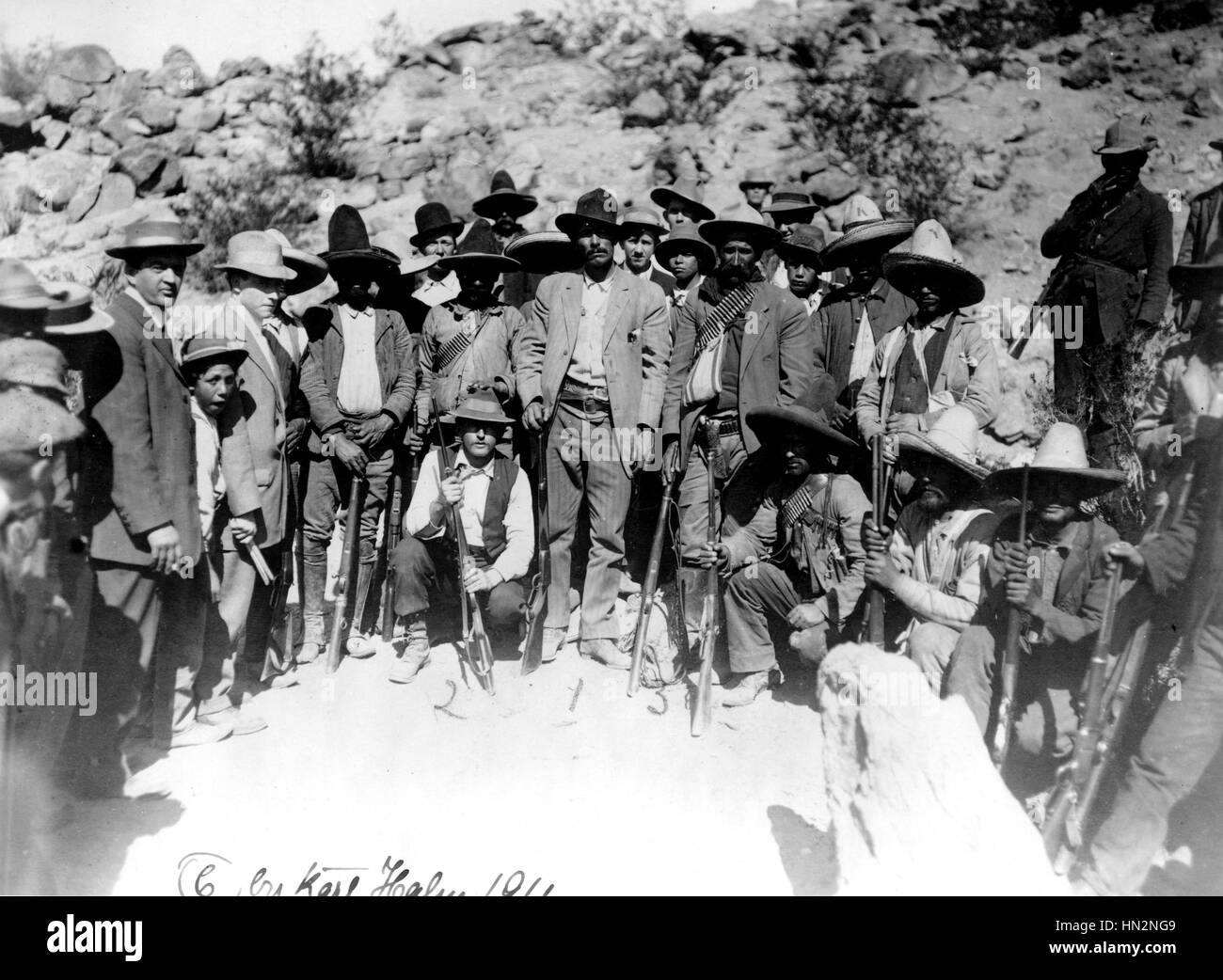Mexikanische Revolution. Orozco und seine Männer März 1911 Mexiko Washington, D.C. Library of Congress Stockfoto